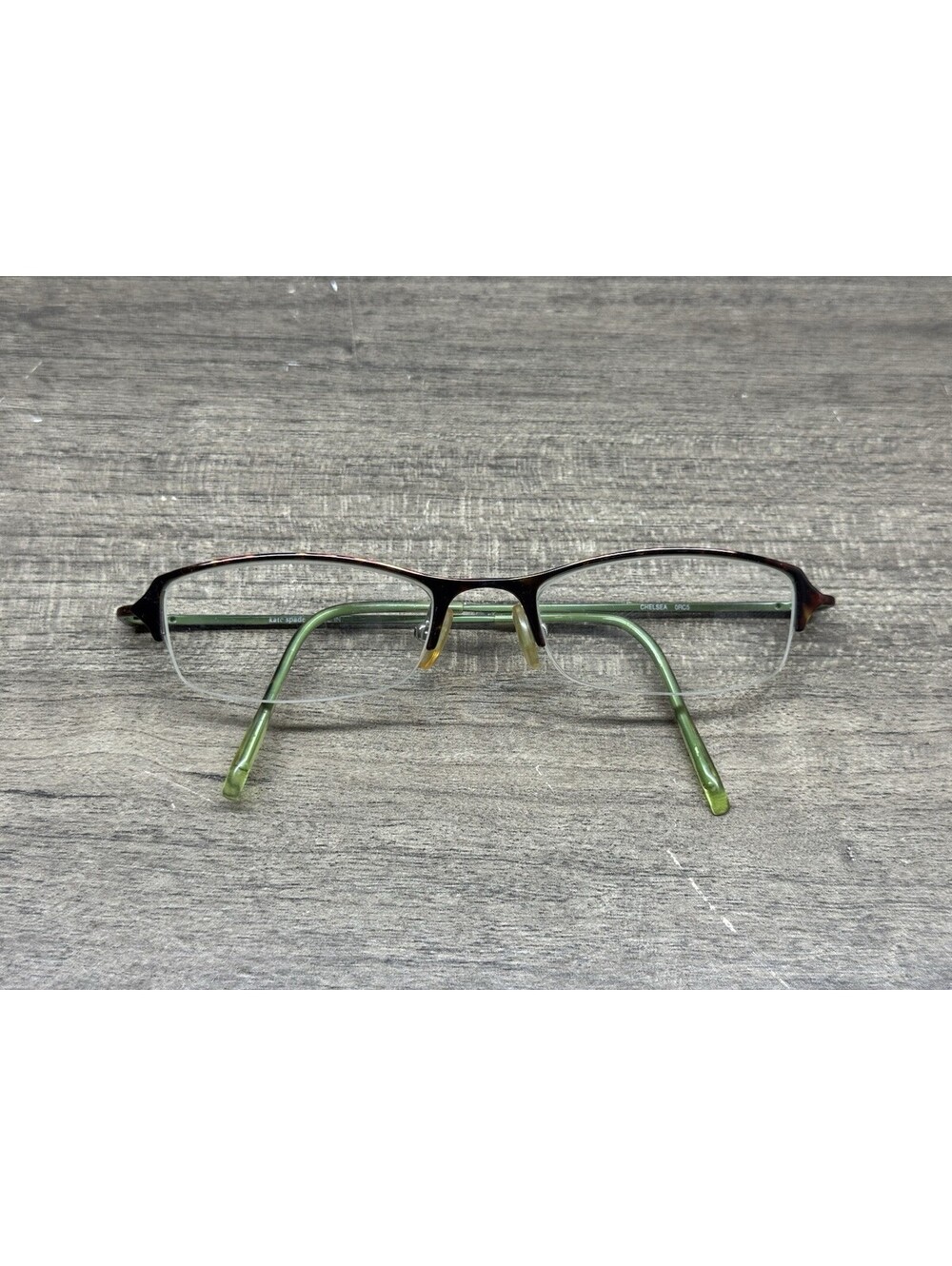 Kate Spade CHELSEA 0RC5 Women's Green Tortoise Half-Rimless Eyeglasses 47-18 130